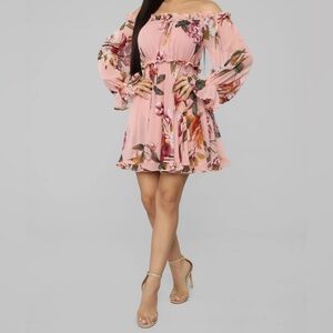Floral Mini Dress - Pink